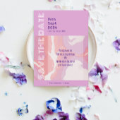 Rosa Pasta Abstrakte Kunst Save the Date Karte