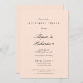 Rosa Pasta Probe Abendessen Einladung (Vorne/Hinten)