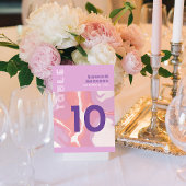 Rosa Pastel Abstrakte Art Hochzeitskarte Tischnummer