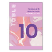 Rosa Pastel Abstrakte Art Hochzeitskarte Tischnummer (Rückseite)