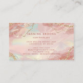 Rosa Pastel und Gold Glitzer Ristorante La Lanchet Visitenkarte (Rückseite)