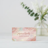 Rosa Pastel und Gold Glitzer Ristorante La Lanchet Visitenkarte (Stehend Vorderseite)