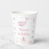 Rosa Pastel unter dem Meer Geburtstag Pappbecher (Vorderseite)