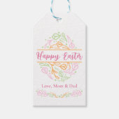 Rosa Pastell Frohe Ostern Individuelle Ostergesche Geschenkanhänger (Vorderseite)