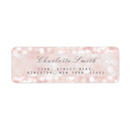 Rosa Pastell Funkelnd Rücksendeadressen-Aufkleber