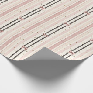 Rosa Pastell gestreifte Babyparty Geschenkpapier