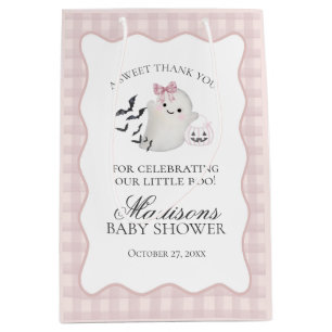 Rosa Pastell Kleine Boo-Geist Baby Shower Geschenk Mittlere Geschenktüte