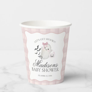 Rosa Pastell Kleiner Boo-Geist Baby Shower Kaffee Pappbecher