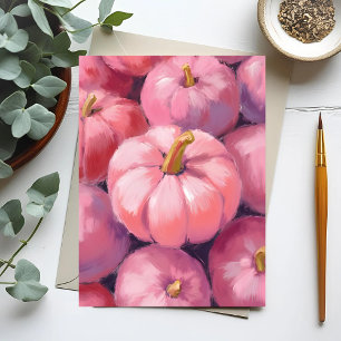 Rosa Pastell-Kürbisse Halloween Feiertagspostkarte