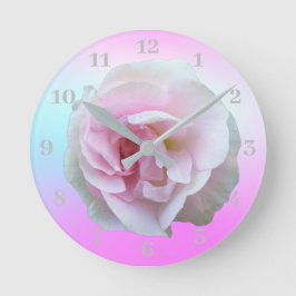 Rosa Pastell Lila Ombre Runde Wanduhr