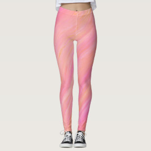 Rosa Pastell-Melange bemalte Leggings