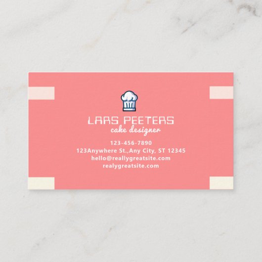 Rosa Pastell Niedlich Einfache Zuhause-Bäckerei-Lo Visitenkarte (Rückseite)