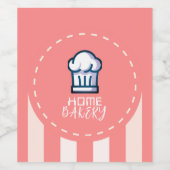 Rosa Pastell Niedlich Einfache Zuhause-Bäckerei-Lo Weinetikett (Einzelnes Label)