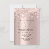Rosa Pastell Pulver Parkplatz Glitzer Tropfen Kris Einladung (Vorderseite)