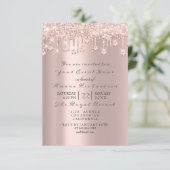 Rosa Pastell Pulver Parkplatz Glitzer Tropfen Kris Einladung (Stehend Vorderseite)