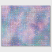Rosa Pastell Spark Iridescent Blue Geschenkpapier (Flach)