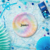 Rosa Pastell-Tie-Dye Girly Chic Pappteller (Party)