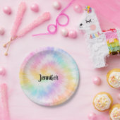 Rosa Pastell-Tie-Dye Girly Chic Pappteller (Party)