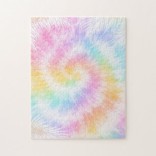 Rosa Pastell-Tie-Dye Girly Chic Puzzle