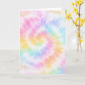 Rosa Pastell-Tie-Dye Mädchenhaft Chic Karte (Gelbe Blume)