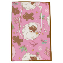 Rosa Pastell-Weihnachten Schwarzer Santa & Balleri