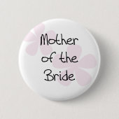 Rosa PastellBlumen-Mutter der Braut Button (Vorderseite)