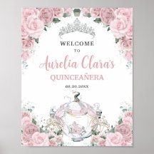 Rosa Pastellene Rosen Prinzessinnen Kutsche QUINCE