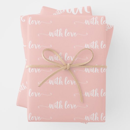 Rosa Pastellfarbe mit Liebe, Papiertücher Geschenkpapier Set (Beispiel)