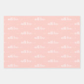 Rosa Pastellfarbe mit Liebe, Papiertücher Geschenkpapier Set (Vorderseite)