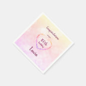 Rosa Pastellfarben 100. Geburtstagsdesign Serviette (Ecke)