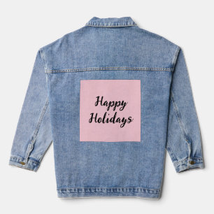 Rosa Pastellfarben glückliche Feiertage Weihnachte Jeansjacke
