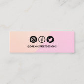 Rosa Pastellfarben-Logo "Social Media Ostersichtka Mini Visitenkarte (Rückseite)