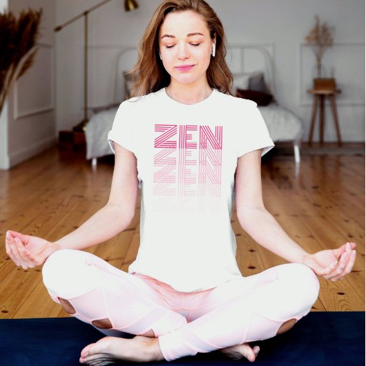 Rosa Pastellfarben ZEN Monochrome Gradienten Yoga T-Shirt