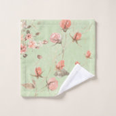 Rosa pastellfarbene Blume auf weichem Hintergrund Badhandtuch Set (Waschlappen)