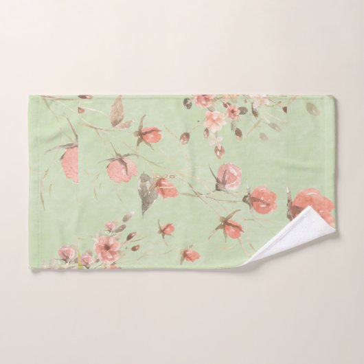 Rosa pastellfarbene Blume auf weichem Hintergrund Badhandtuch Set (Handtuch)