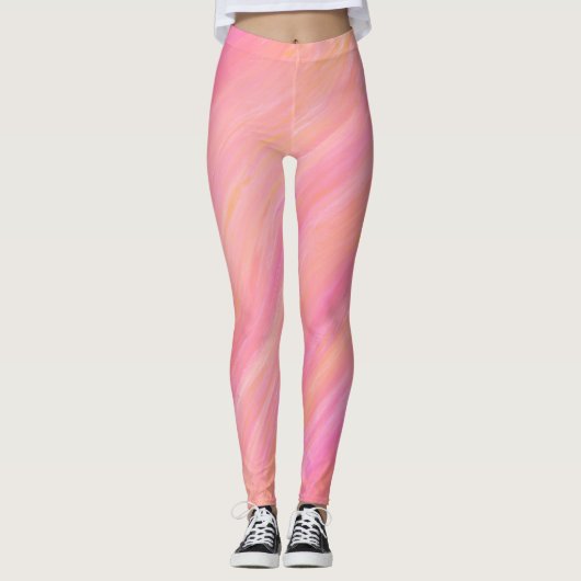 Rosa pastellfarbene melange Leggings (Vorderseite)