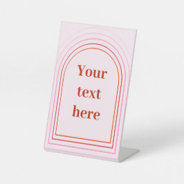 Rosa pastellfarbene niedliche Rahmen. Sockelschild