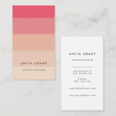 Rosa pastellfarbene Streifen Visitenkarte (Vorne/Hinten)