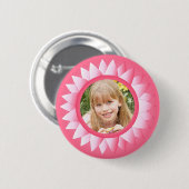 Rosa Pastellrahmen mit Blumenschablone Button (Vorne & Hinten)