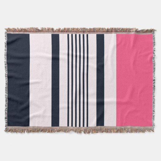 Rosa Pastellstreifen Decke (Vorderseite)