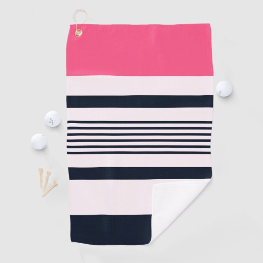 Rosa Pastellstreifen Golfhandtuch (Insitu)