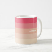 Rosa Pastellstreifen Kaffeetasse (VorderseiteRechts)