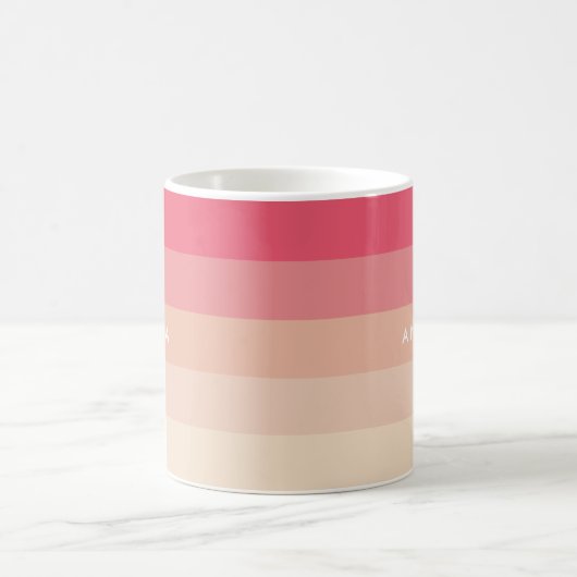Rosa Pastellstreifen Kaffeetasse (Mittel)