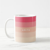 Rosa Pastellstreifen Kaffeetasse (Links)