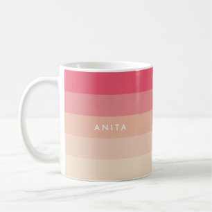 Rosa Pastellstreifen Kaffeetasse