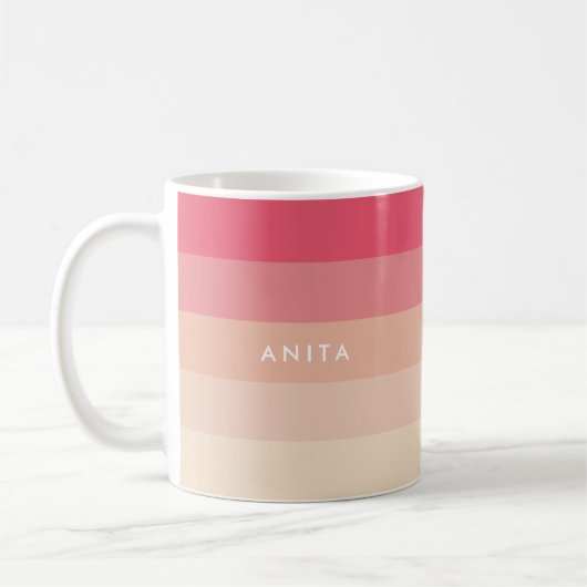 Rosa Pastellstreifen Kaffeetasse (Links)