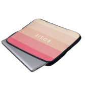 Rosa Pastellstreifen Laptopschutzhülle (Vorne Knopf)