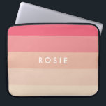 Rosa Pastellstreifen Laptopschutzhülle<br><div class="desc">Elegante Rosa,  Pfirsich und Creme Streifen für dieses moderne pastellfarbene Design.</div>