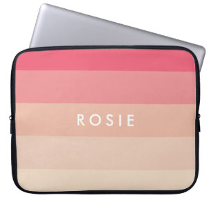 Rosa Pastellstreifen Laptopschutzhülle