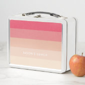 Rosa Pastellstreifen Metall Brotdose (Beispiel)